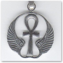 Wisior Klucz Nilu z Opieku�czymi Skrzyd�ami, srebro (T/37.21) - 