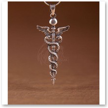 Wisior Kaduceusz srebro 5 cm (T/50.1) - 