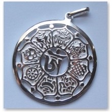 Wisior Buddyjskie Symbole Pomy�lno�ci-A�urowy 5 cm srebro (ID.T/19.4) - 