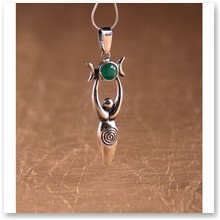 Wisior Bogini Spirali z chryzoprazem srebro (ID.T/54) - 