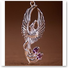 Wisior Feniks z Ametystami (ID.T/77.1) - 