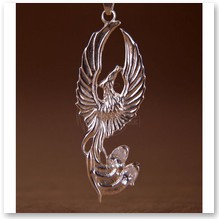 Wisior Feniks z Dwoma Cyrkoniami (T/77.2) - 