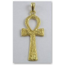 Krzy� ANKH z hieroglifami (poz�acany) - 