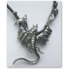 Wisior Skrzydlaty Smok srebro - 