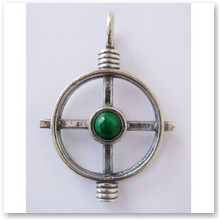 Ko�o Celtyckie z malachitem (srebro) - 